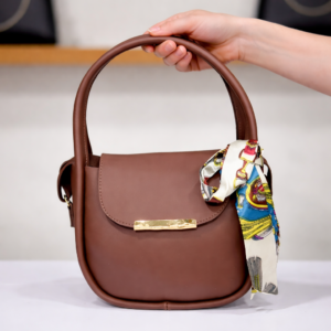Brown Blossom Handbag